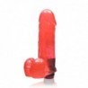 SI IGNITE Thick Cock with Balls and Vibration, 20 cm (8 in), Red - TOYS